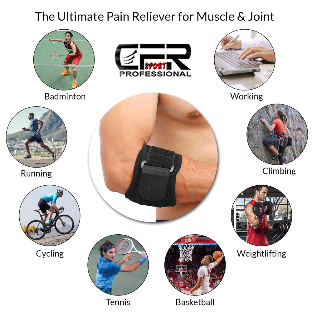 Tennis Elbow Brace for Arthritis Tendonitis Golfers Elbow Forearm Strap Wrap CFR