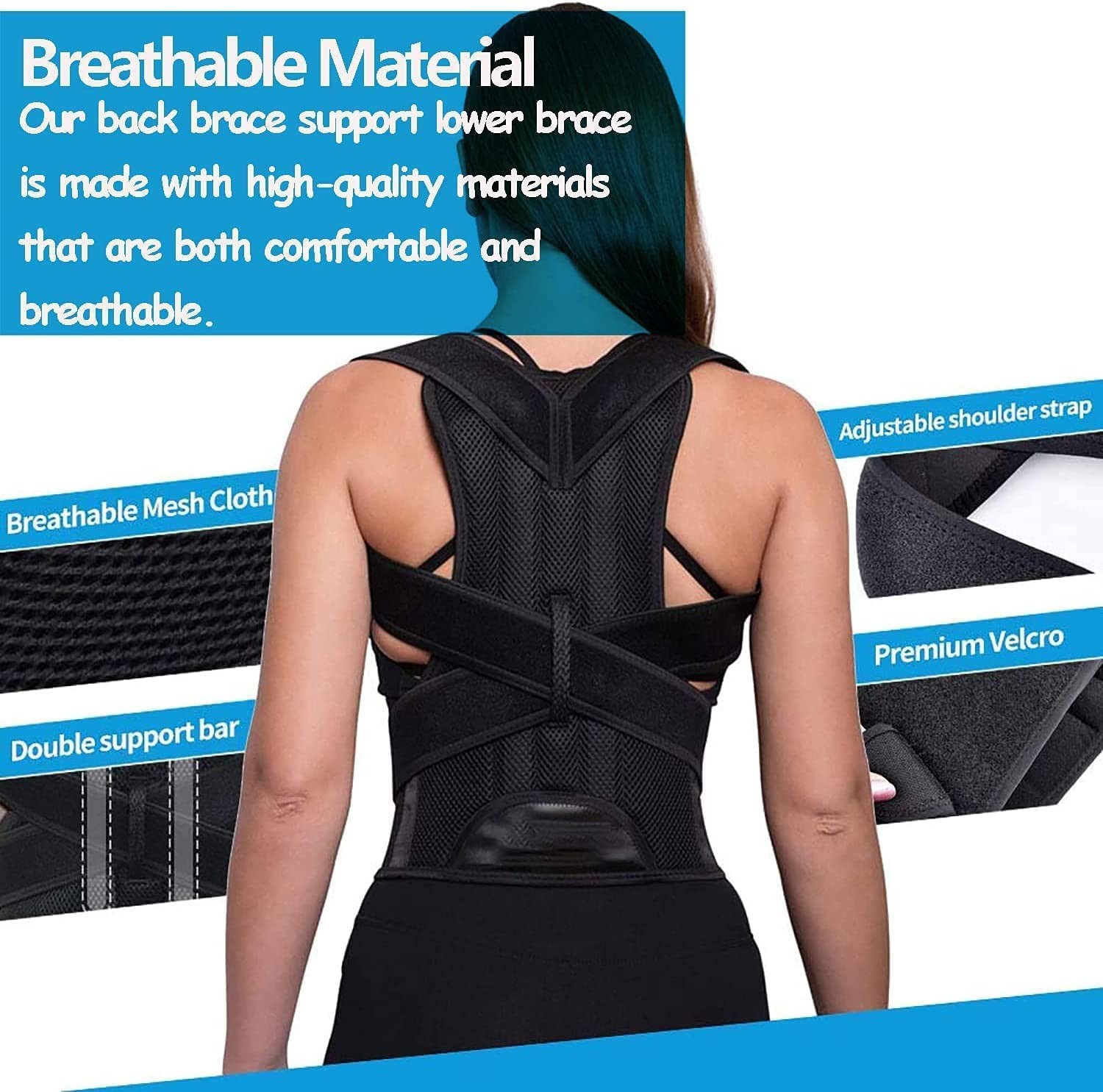 WONFAST Back Brace Posture Corrector, Adjustable New 5X-Large/54-58″