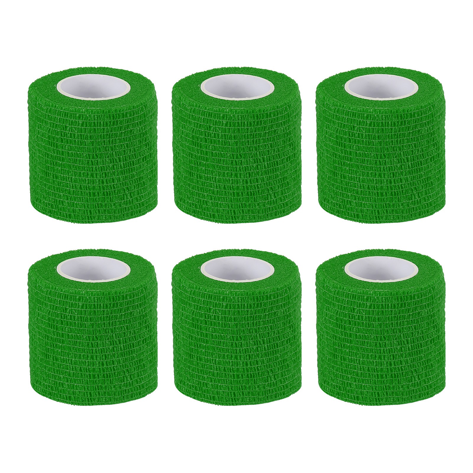 6Pcs 2″ x 177″ Self Adhesive Bandage Wrap Elastic Self Tape Emerald Green