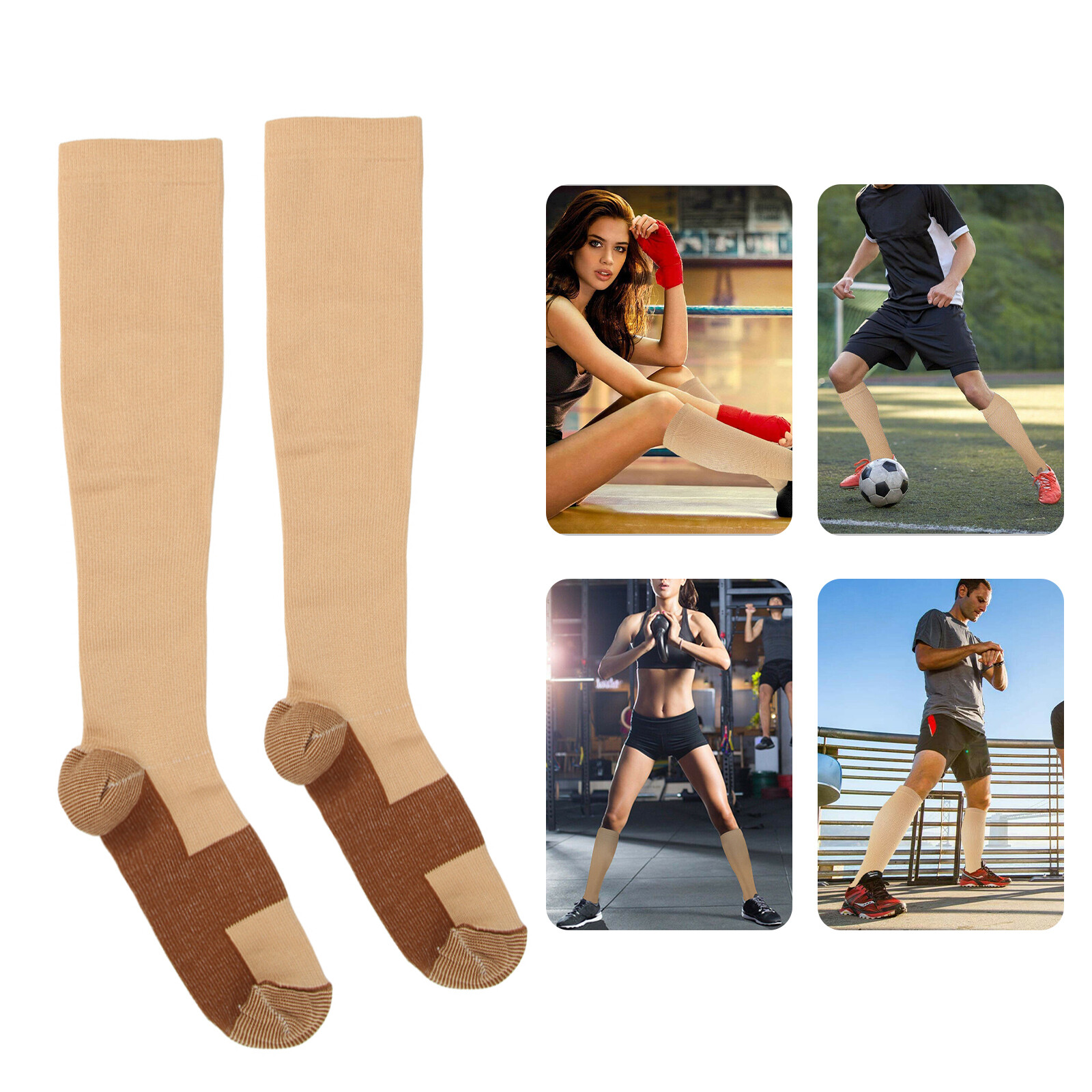 Lot 20-30mmHg Copper Compression Socks Sport Socks Support Recover Men Women US
