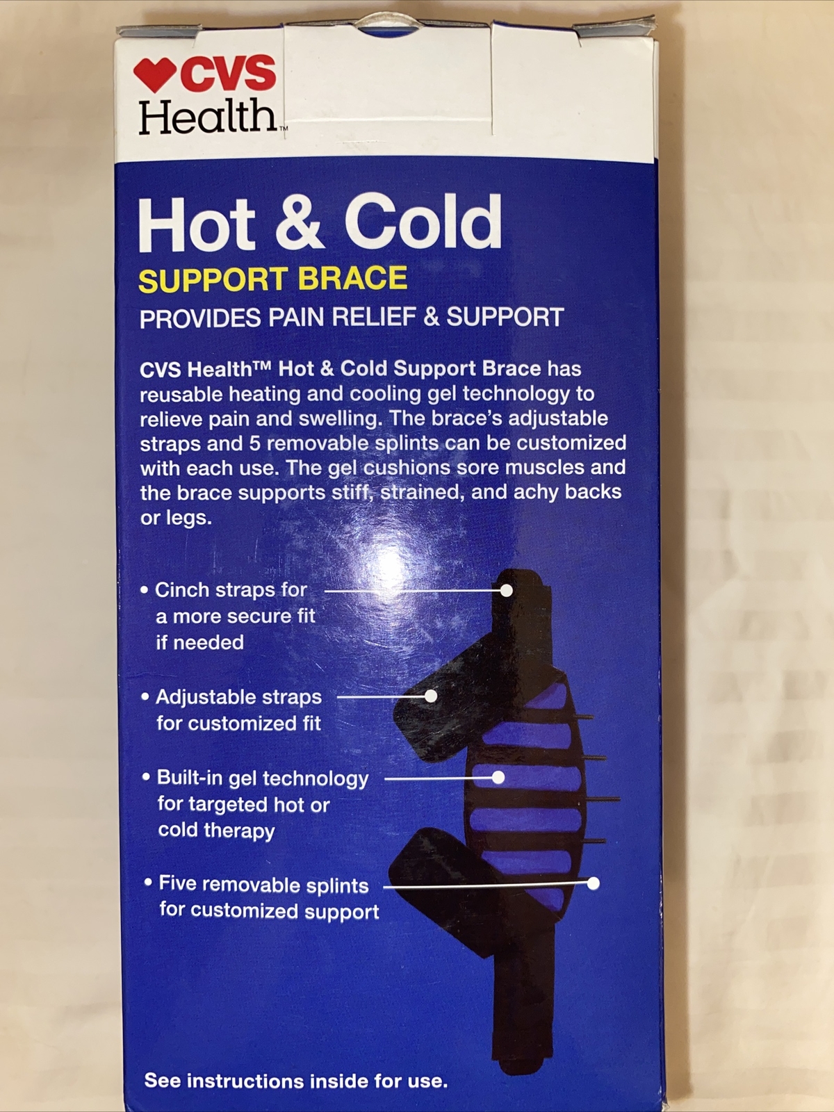 Hot & Cold Support Brace Lower Back & Leg CVS Health