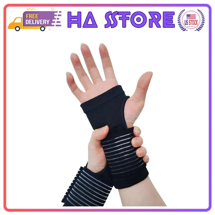 WOXVM 2 Pack Adjustable Wrist Brace Compression Support for Carpal Tunnel Pain