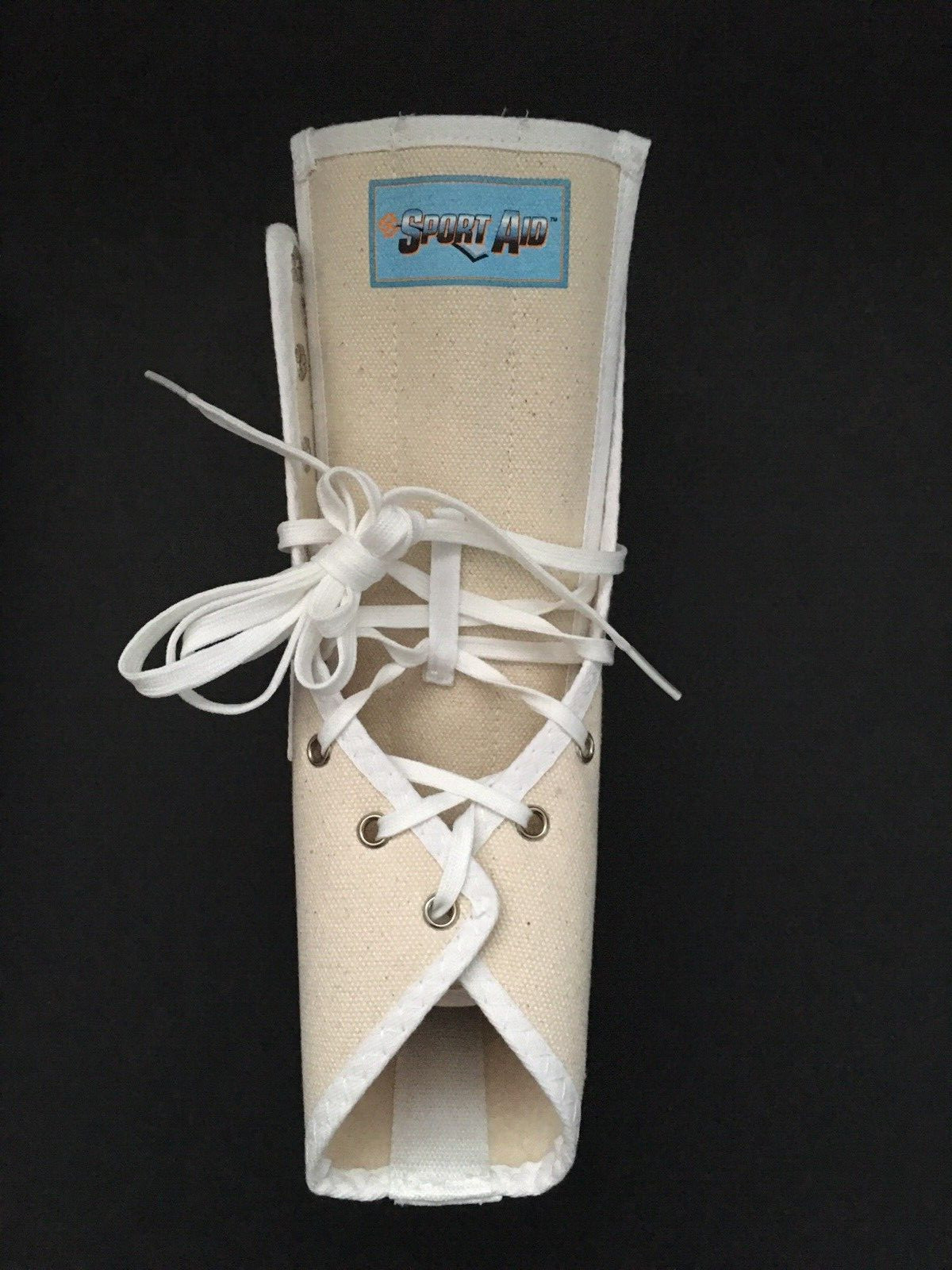New Sport Aid Canvas Adjustable Ankle Support with laces/ spiral stays Sz L
