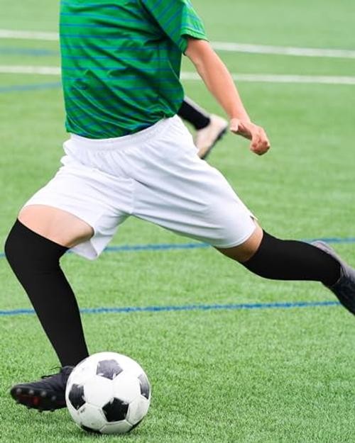 High Football Socks Multiple Sizes over the Knee Medium Black and White