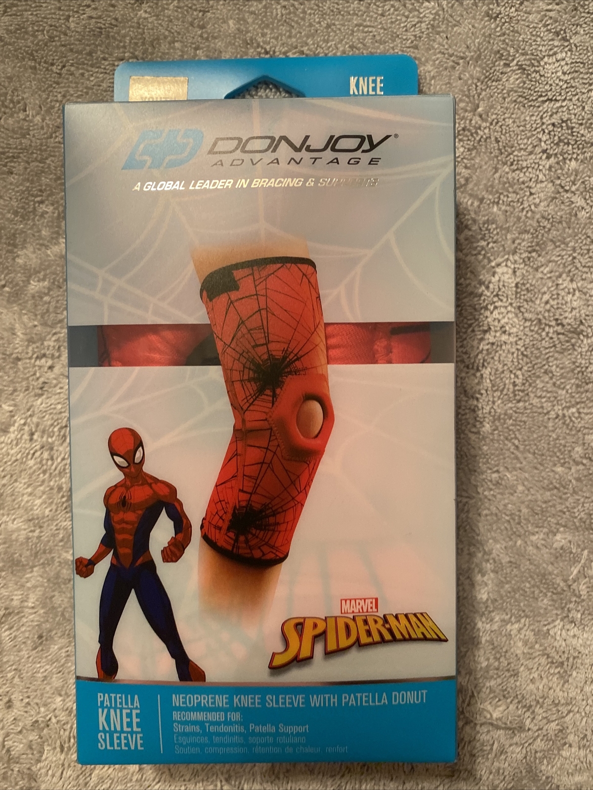 DonJoy Marvel Avengers Spider-Man Youth Neoprene Knee Sleeve Patella Donut New