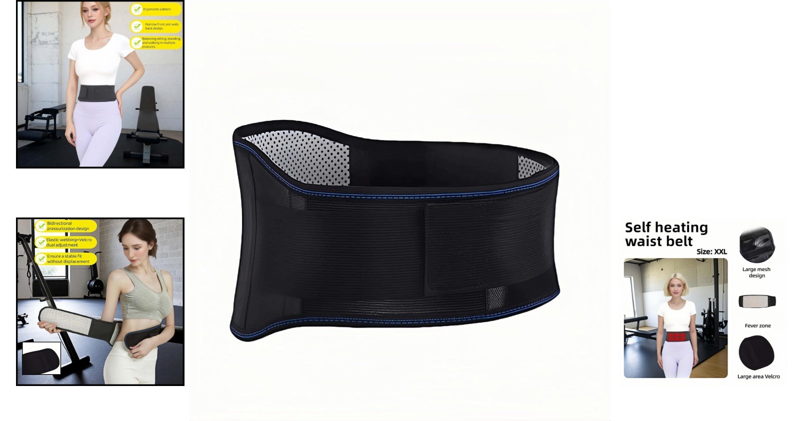 Self-Heating Lumbar Support Strap – Adjustable Back Brace for Ultimate Comfort