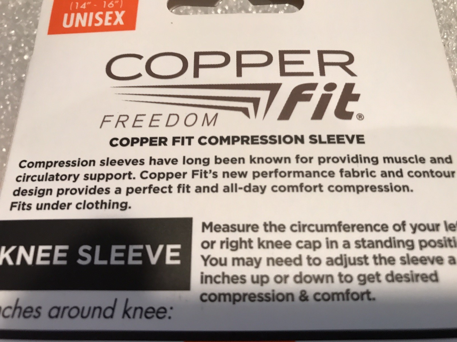Copper Fit Knee Freedom Compression Sleeve – Large 14”-16” New