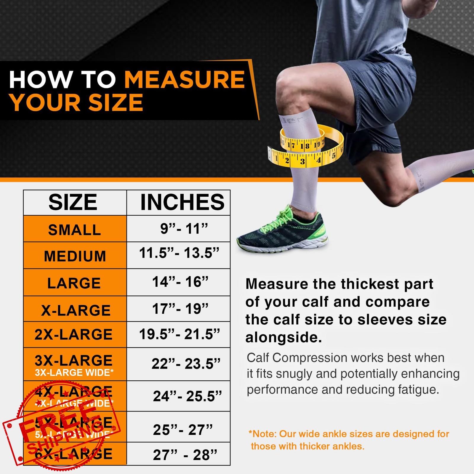 Doc Miller Compression Calf Sleeve 20-30mmHg Running Small 6XL