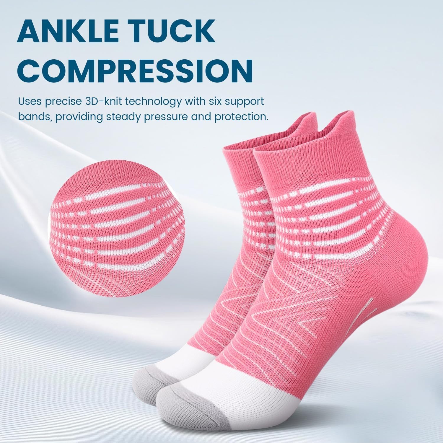 Cushioned Athletic Compression Ankle Socks – Moisture-Wicking for Active Women