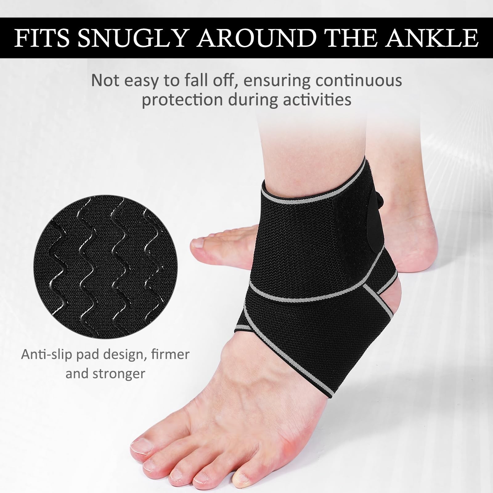 KTSAY Ankle Brace for Sprained Ankle, Support Women & Men, Gray