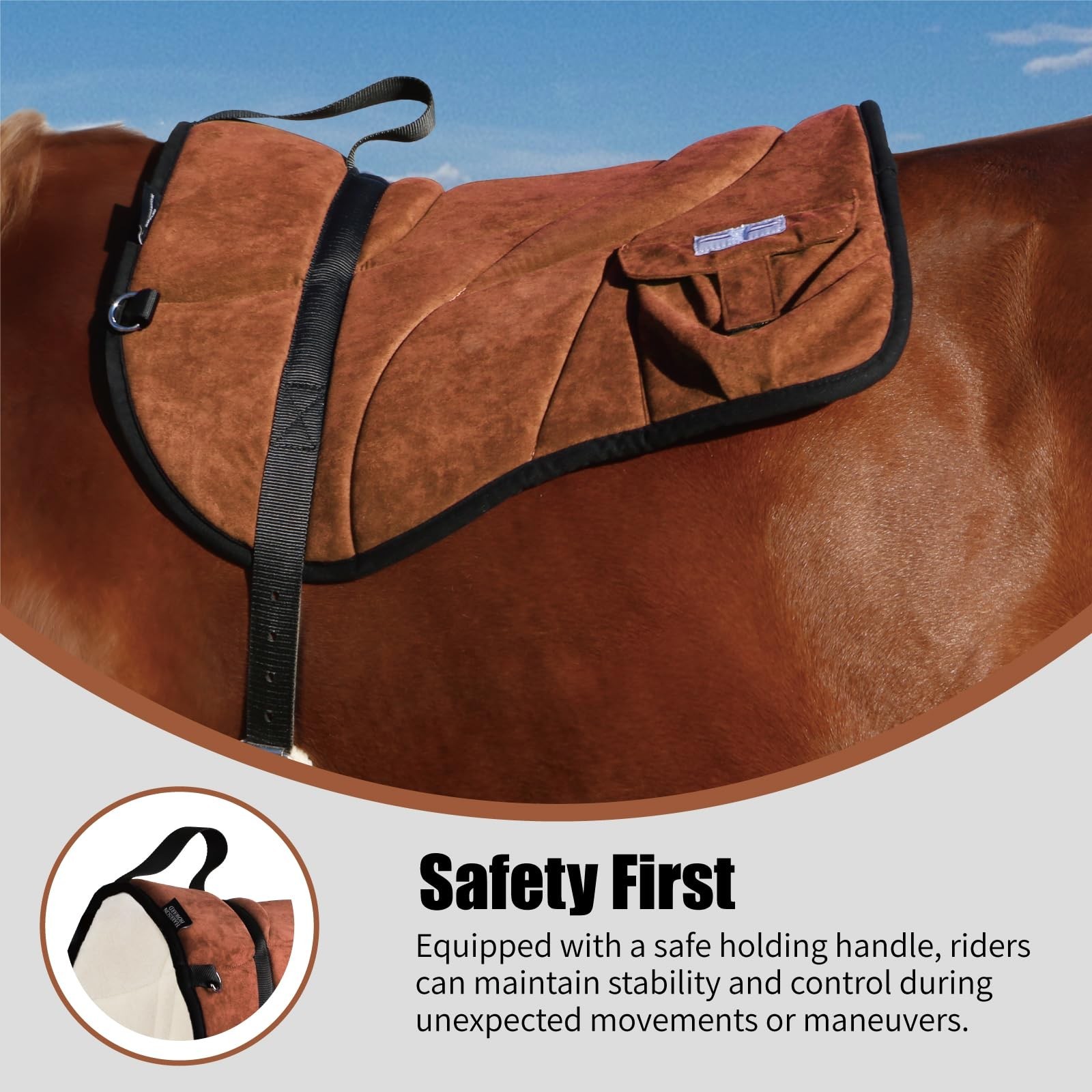 Harrison Howard Ergonomically Designed Correct Bareback Pad with Side Pockets…