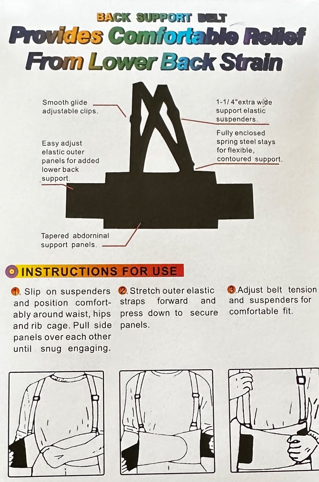Adjustable Work Back Brace Support Belt Lower Lumbar / Heavy Duty Lifting