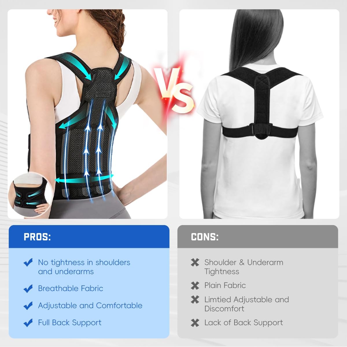 Back Brace Posture Corrector for Women & Men, Adjustable Shoulder Straightene…