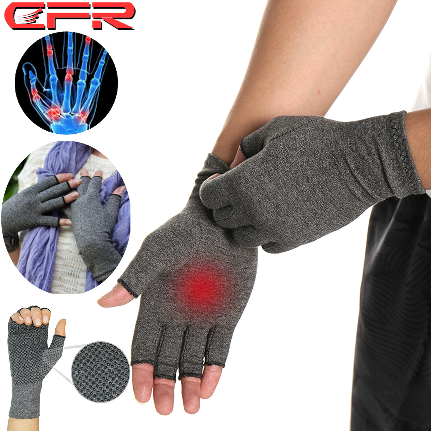 Compression Gloves Brace Support Arthritis Relief Sport Hand Wrist Pain Therapy