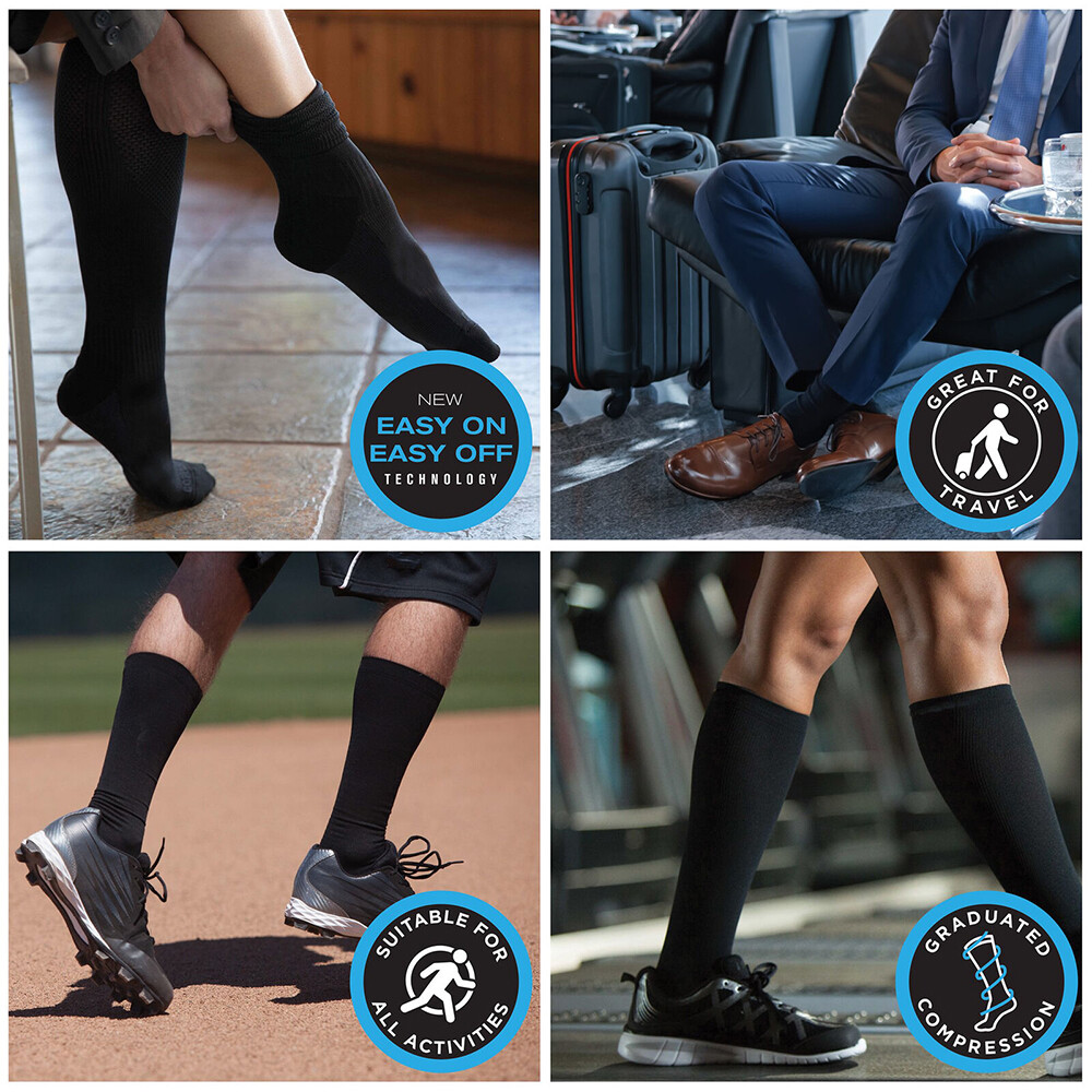 3 Pairs Copper Compression Socks for Circulation 15-20mmHg Best for All Day Wear