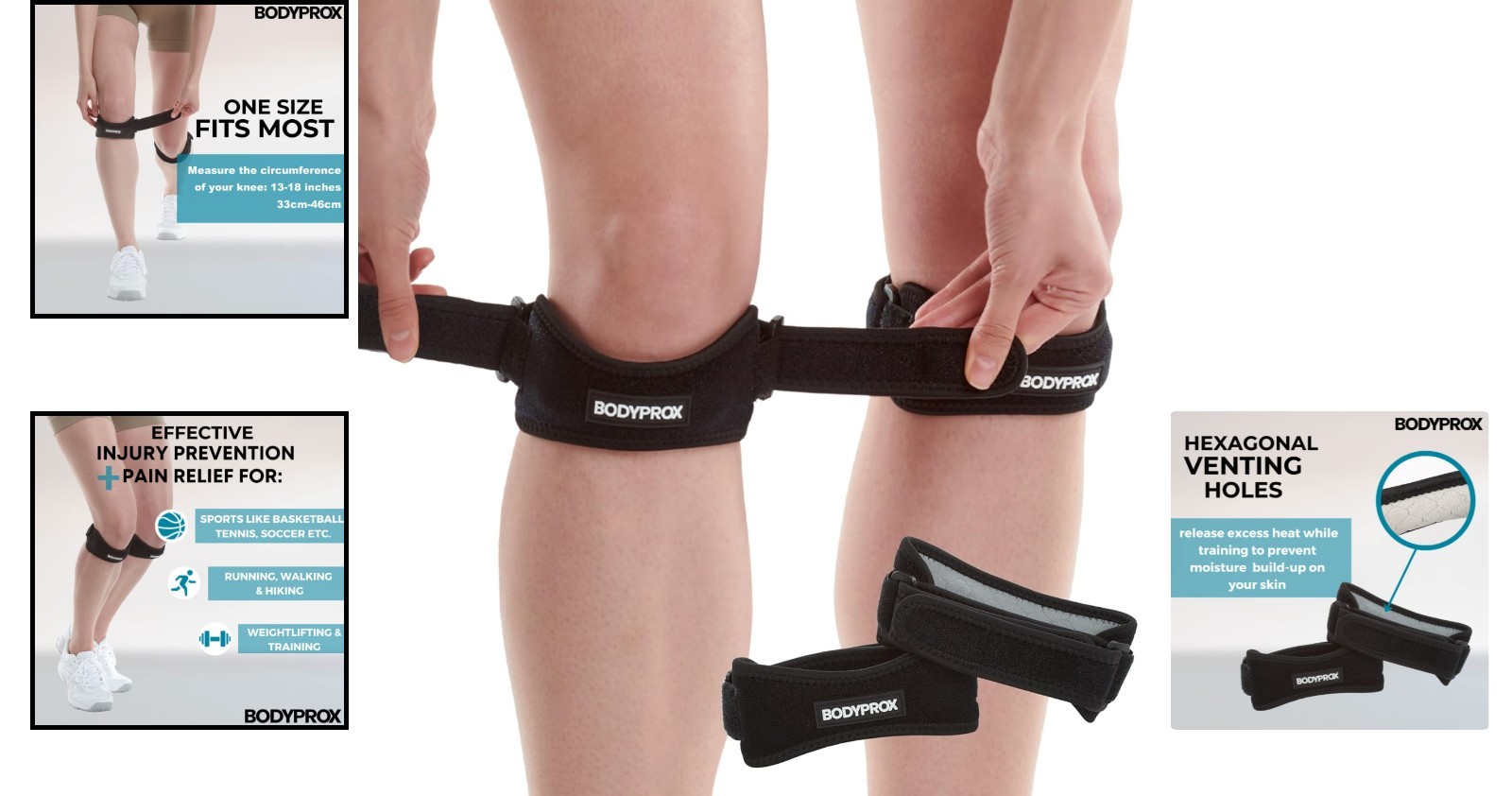 High-Quality Patellar Knee Strap 2 Pack: Relief for Tennis, Running & More