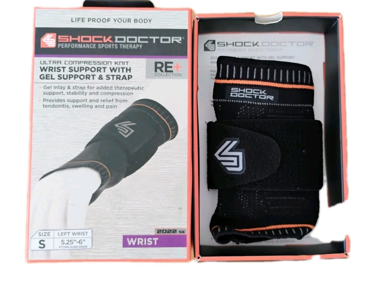 Shock Doctor Left Wrist Support with Gel and Strap Size Small 5.25″ – 6″ NEW