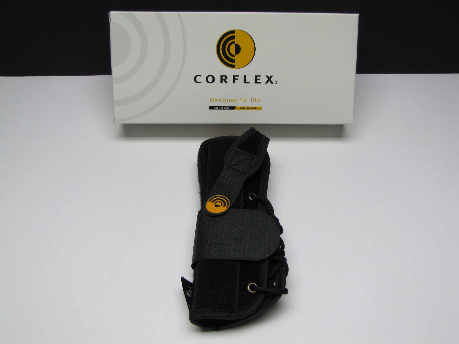 Corflex 8″ Suede Wrist Lacer Splint Brace Support w Thumb Wrap Left X-Small