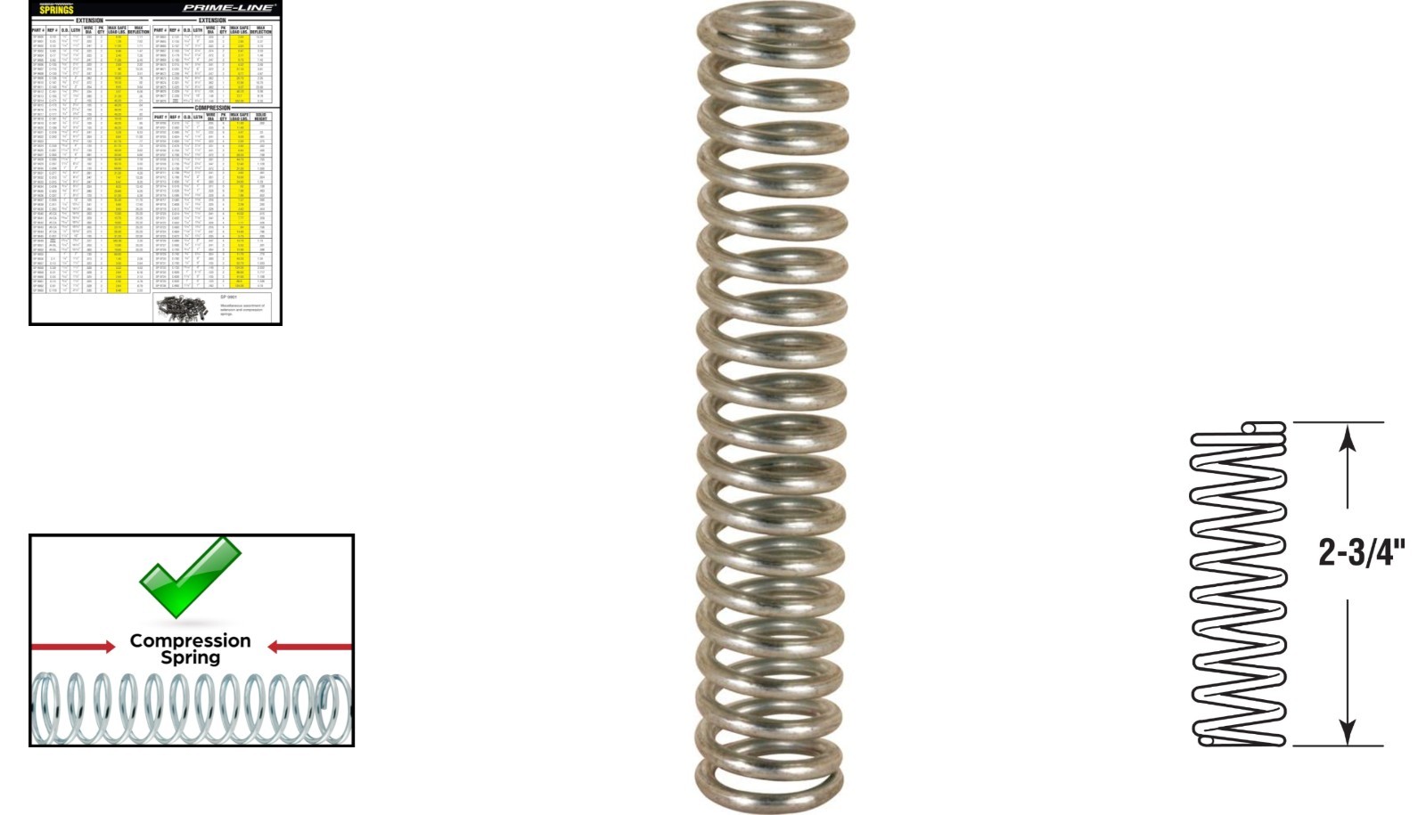 Nickel Plated Compression Spring 1/2 Inch 2 Pack for Mechanical Devices
