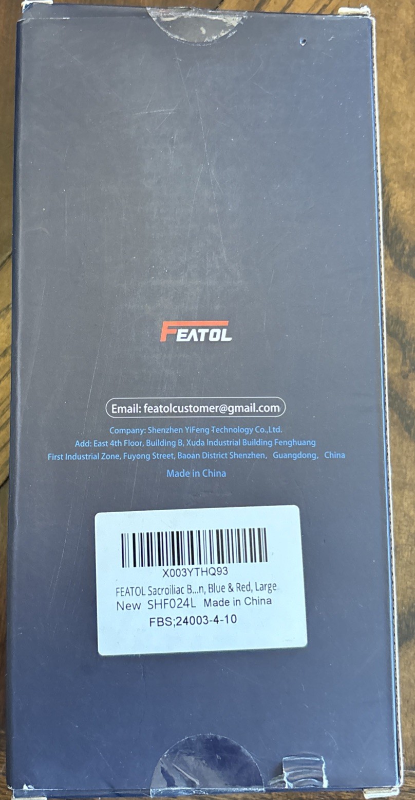 Featol Sacroiliac Belt Size Large Maximum Pain Relief For Men Or Women