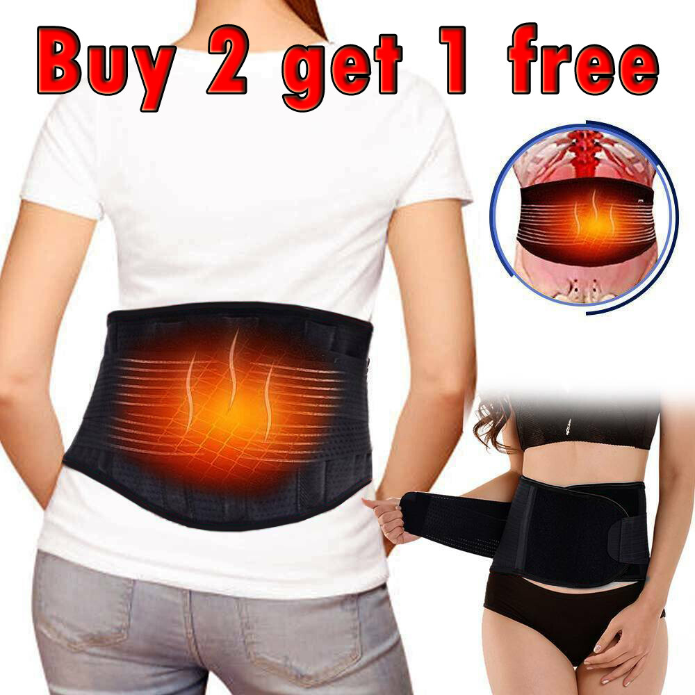 Back Support Brace Belt Lumbar Lower Waist Magnetic Pain Relief Adjust Trimmer