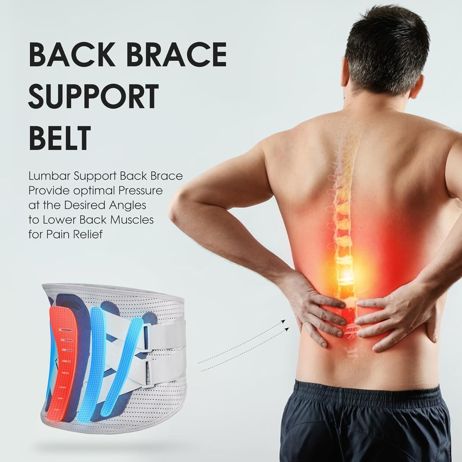 ITA-MED 12″ Abdominal Binder for Men, Adjustable & Breathable Post Surgery Co…