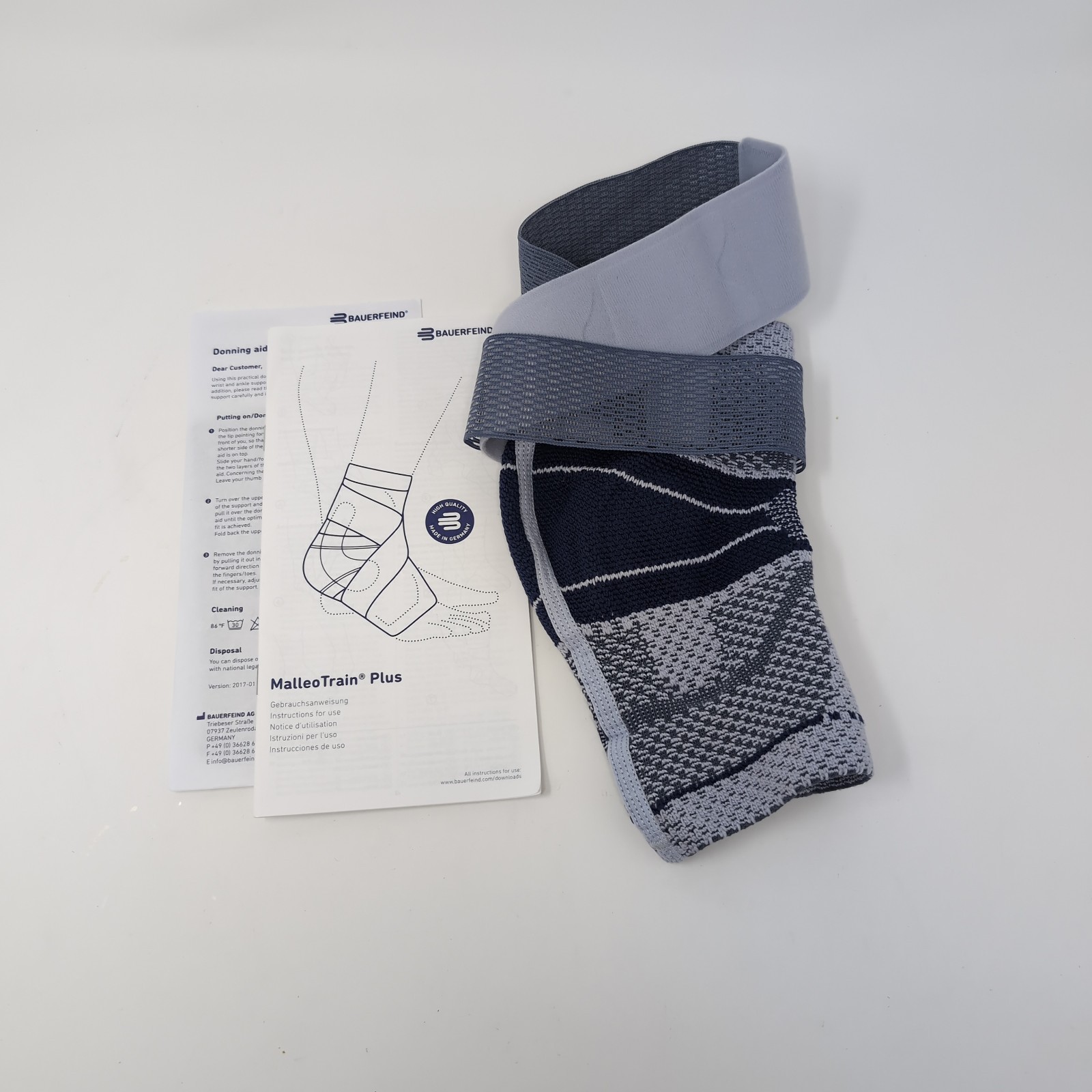Bauerfeind MalleoTrain Plus Ankle Support Brace Right Foot Size 4 – Titanium
