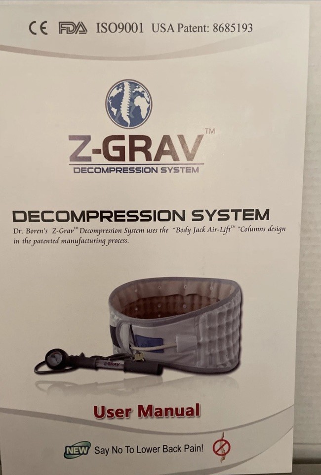 NEW! Z-Grav Spinal Decompression System Lumbar Belt For Back Pain Relief Sz. Lg