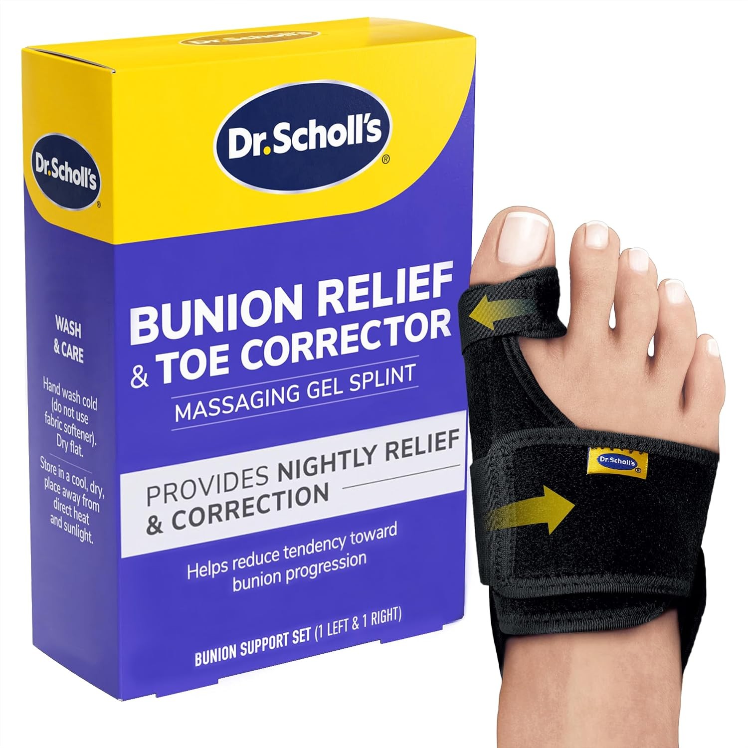 Dr Scholls Gel Bunion Relief Corrector Splint Massaging Gel Big Toe Corrector
