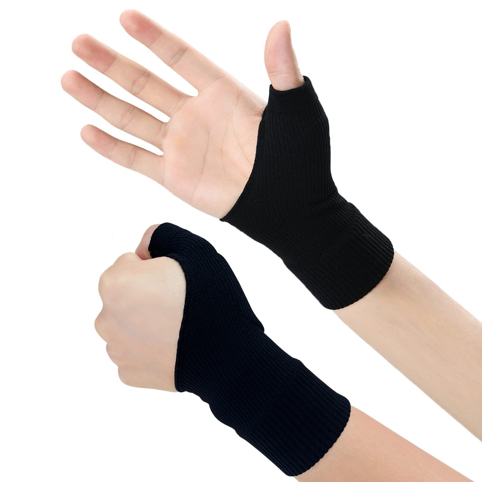 1 par de soportes para muñeca y pulgar, mangas de compresión para pulgar