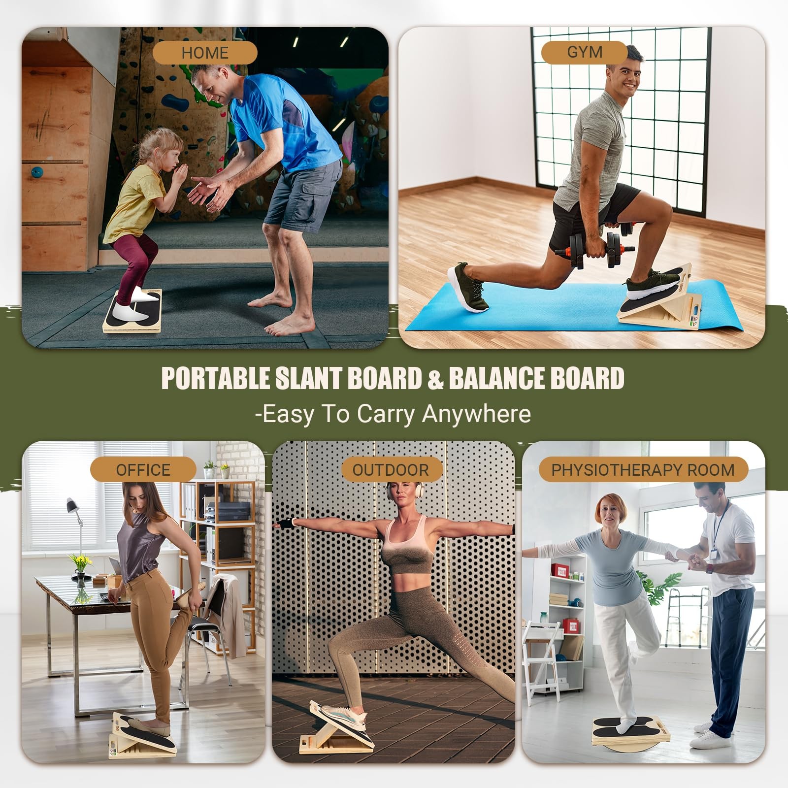 Slant Board for Calf Stretching, 2-in-1 & Balance