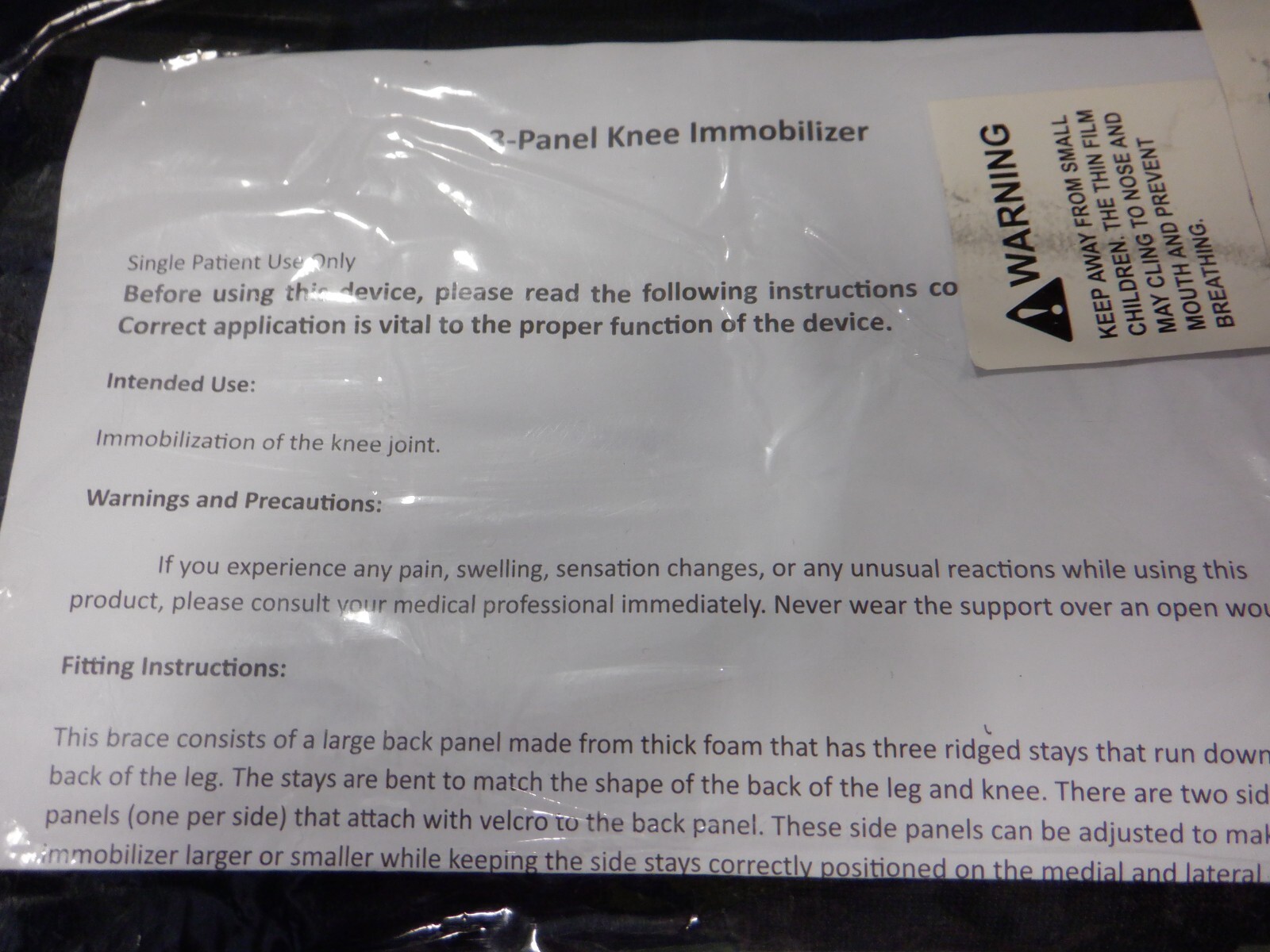 Sporting Goods – United Ortho 16″ 3-Panel Knee Immobilizer – New In Package