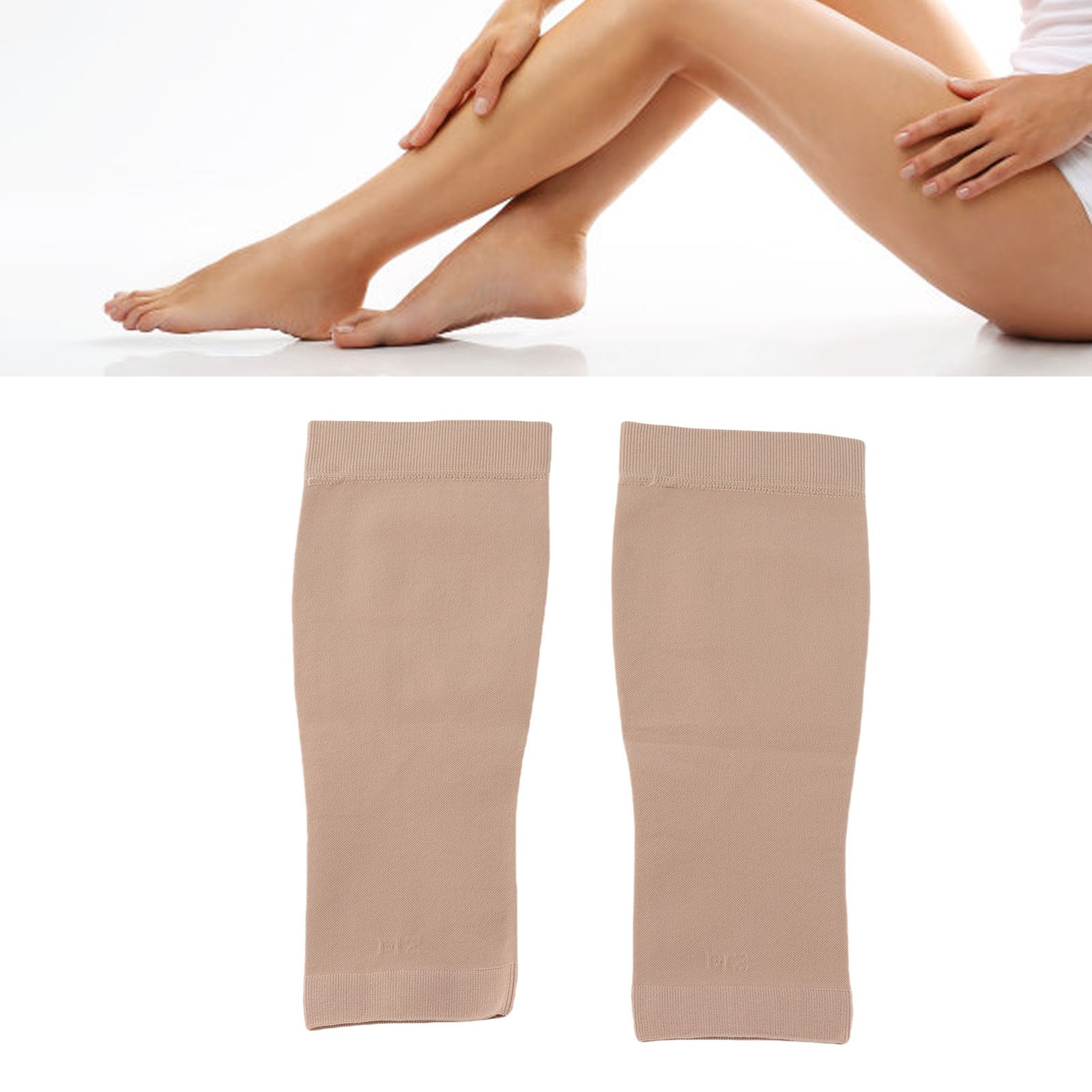 SKIN COLOR L 1 Pair Compression Sleeve Elastic Calf Sleeve For Running Hiking