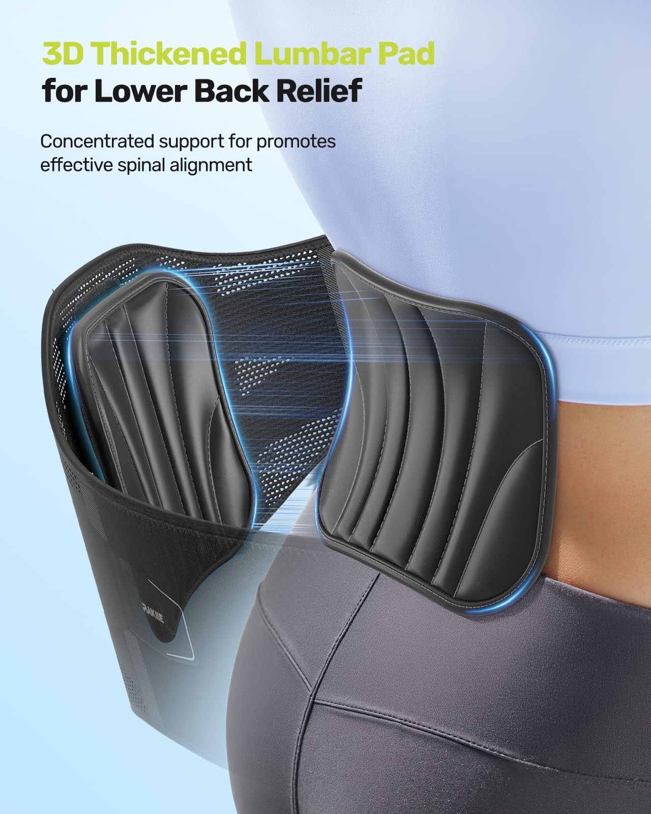 Back Brace for Men Lower Back with 7 Stays, Adjustable Knitted Lumbar Belt fo…