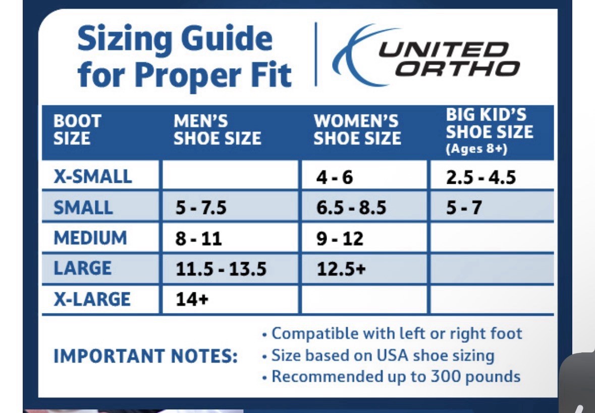 United Ortho Air Cam Walker Fracture Boot Black Small New