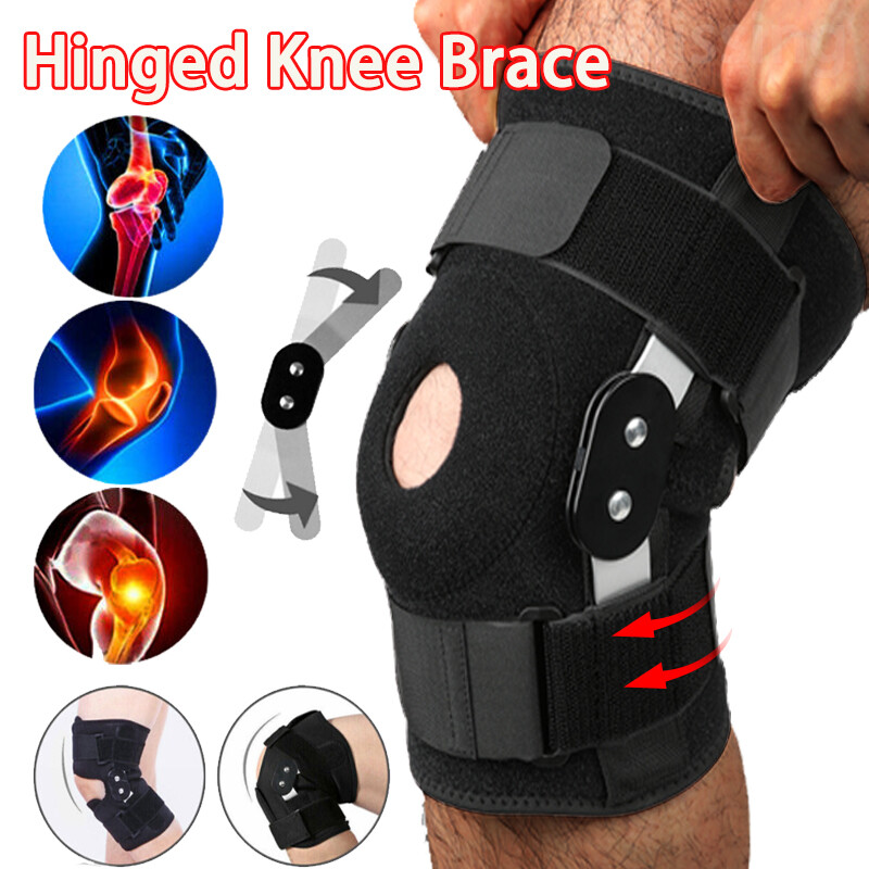 Hinged Knee Brace Compression Sleeve Wrap Support Meniscus Joint Pain Arthritis