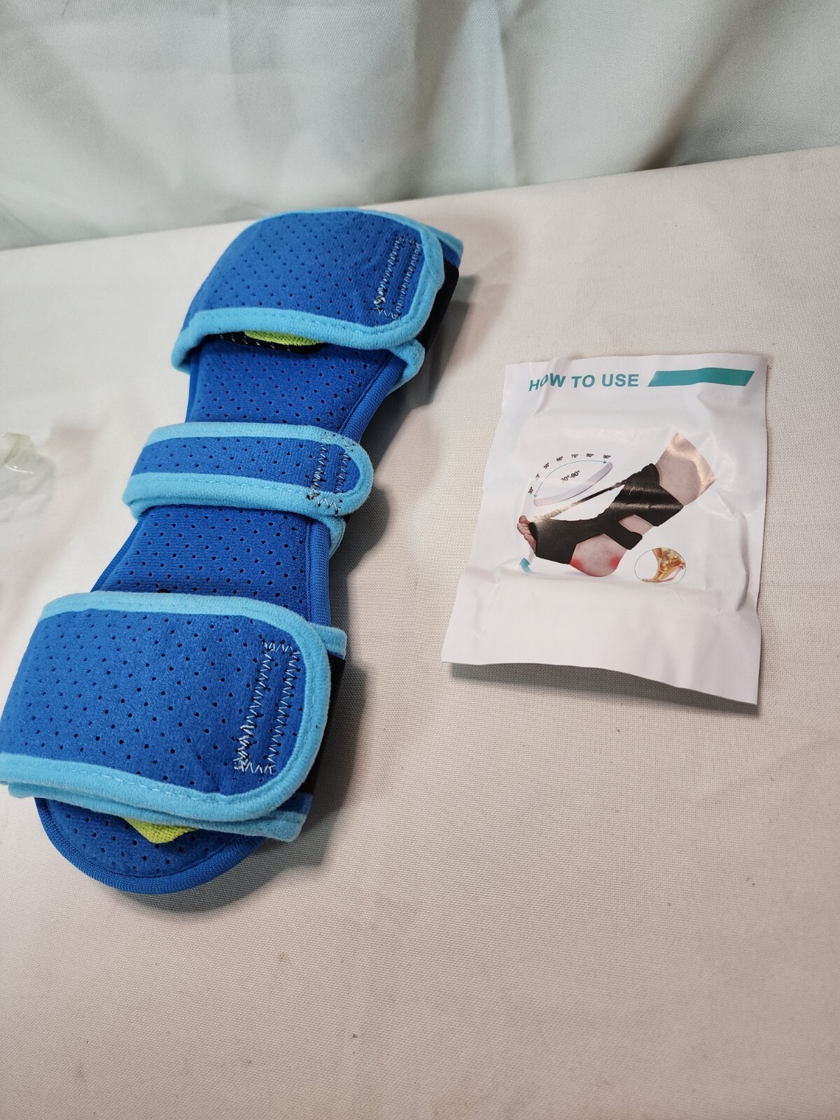 Plantar Fasciitis Night Splint Foot Brace w/ Arch Support Adjustable Straps,Blue