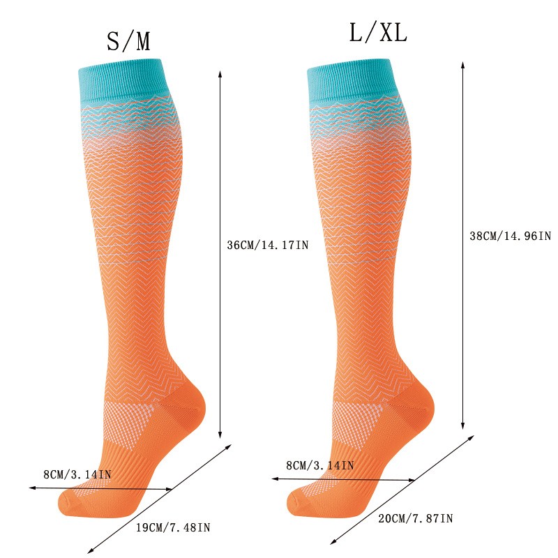 3/4/6 Pairs Compression Socks Knee High 30MmHg Medical Nursing Fitness Socks
