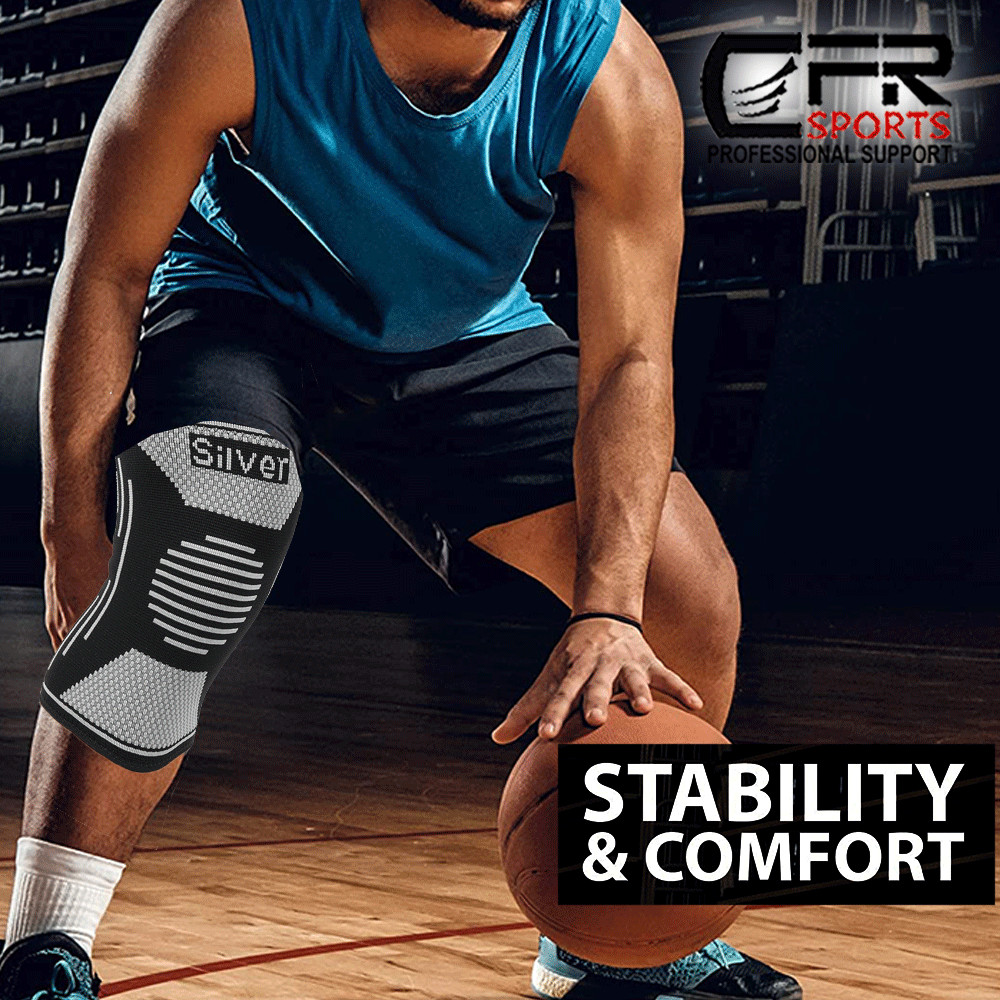 CFR Knee Sleeves Copper Silver Compression Brace Support Sport Joint Injury Pain