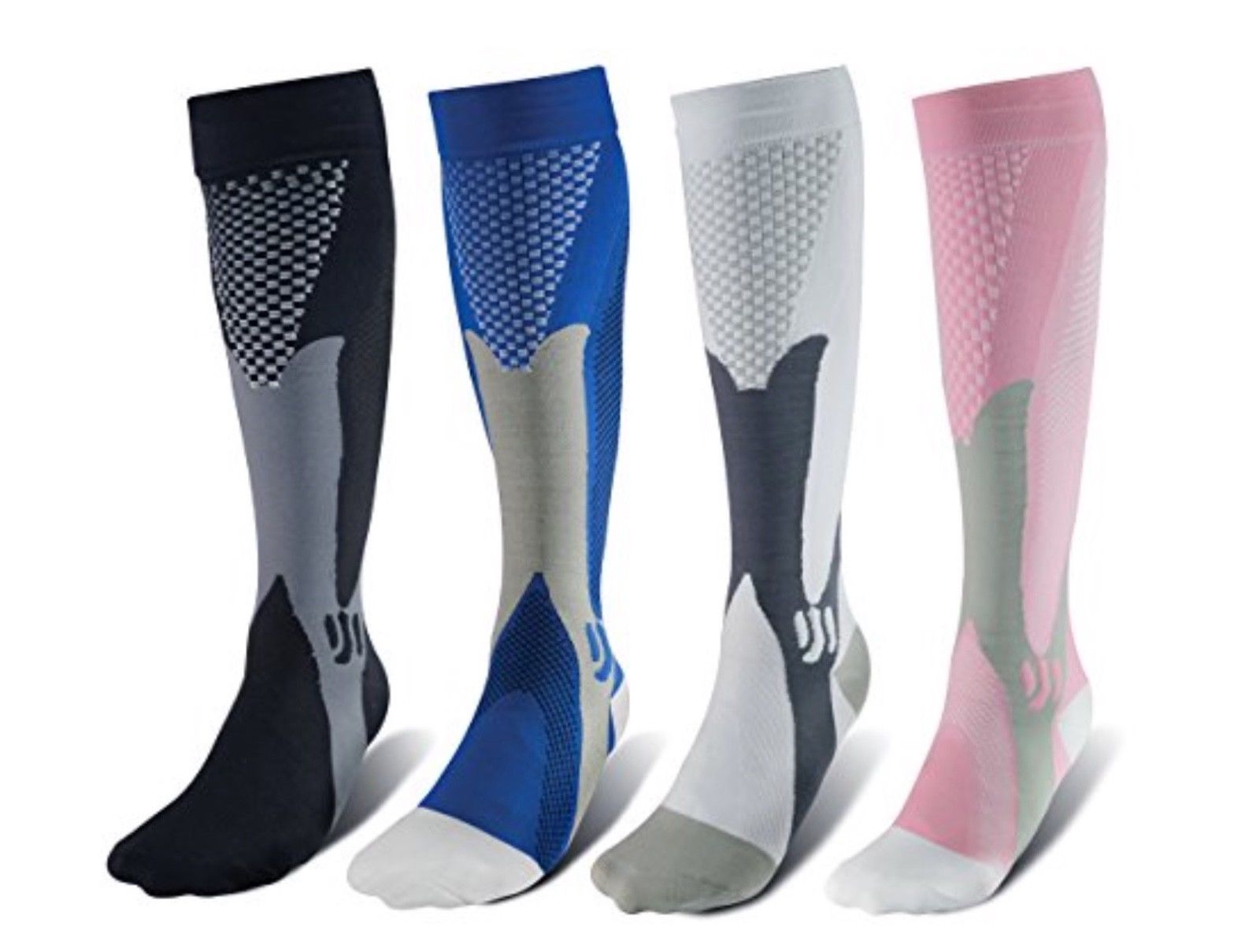 (3 Pairs) Compression Socks 20-30 mmHg Sports Calf Running Fitness Men’s Women’s