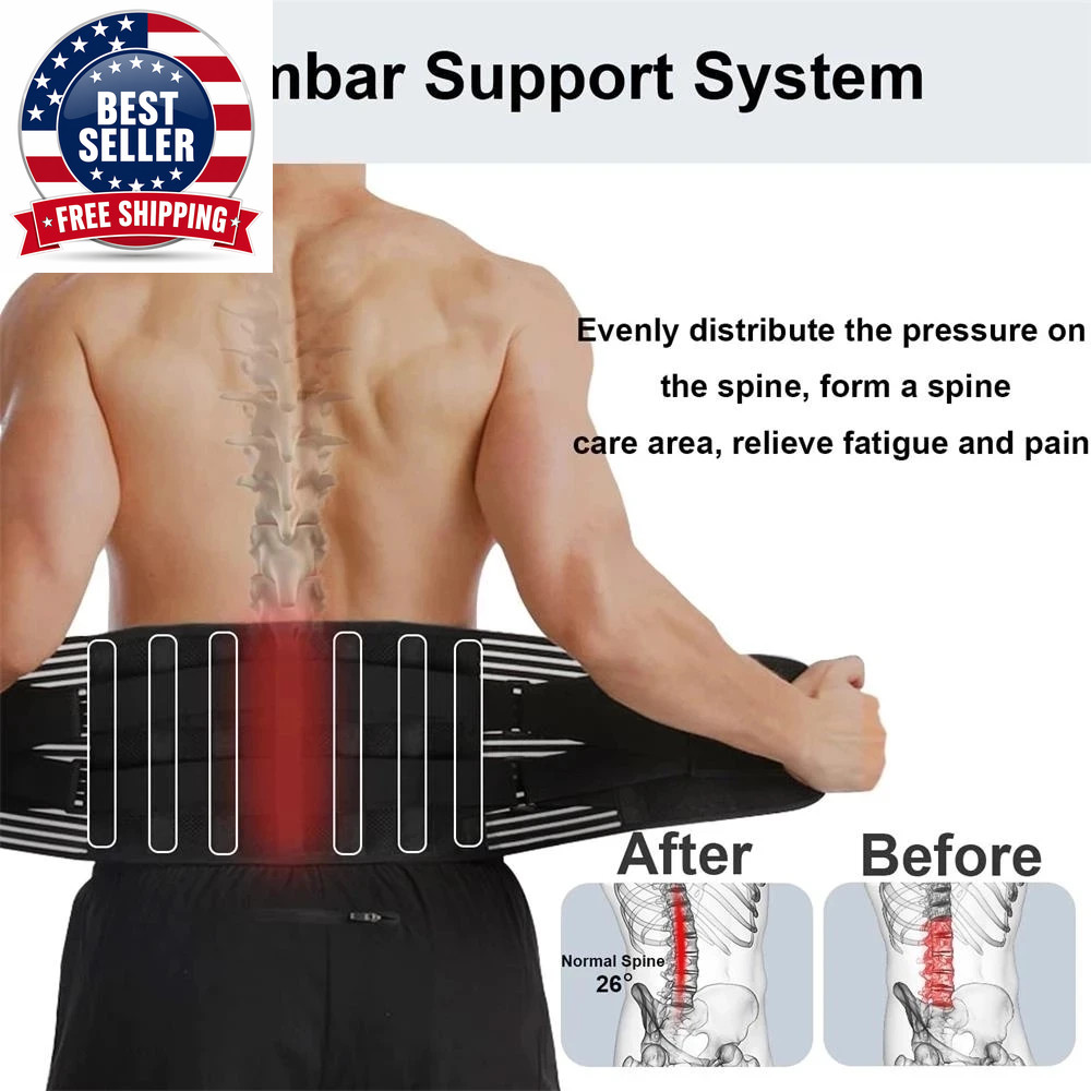 Lumbar Support Belt Adjustable Double Pull Back Breathable Medical Orthopedic Br