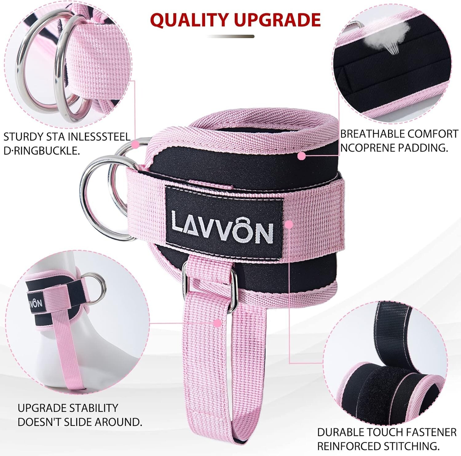 Ankle Straps for Cable Machines Kickbacks – Adjustable Comfort Ankle Cable At…