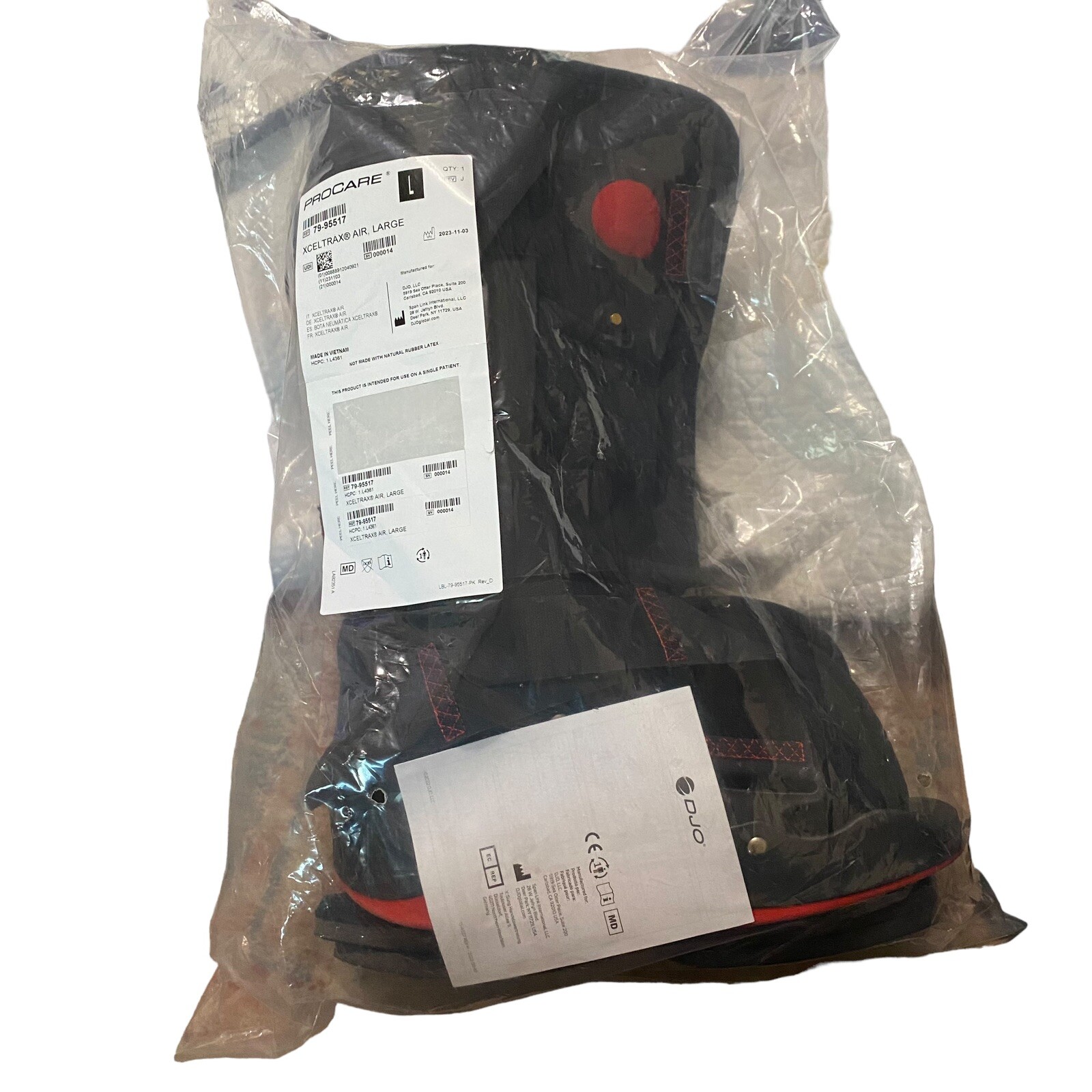 ProCare XcelTrax Air Ankle Walker Brace/Walking Boot L 79-95517