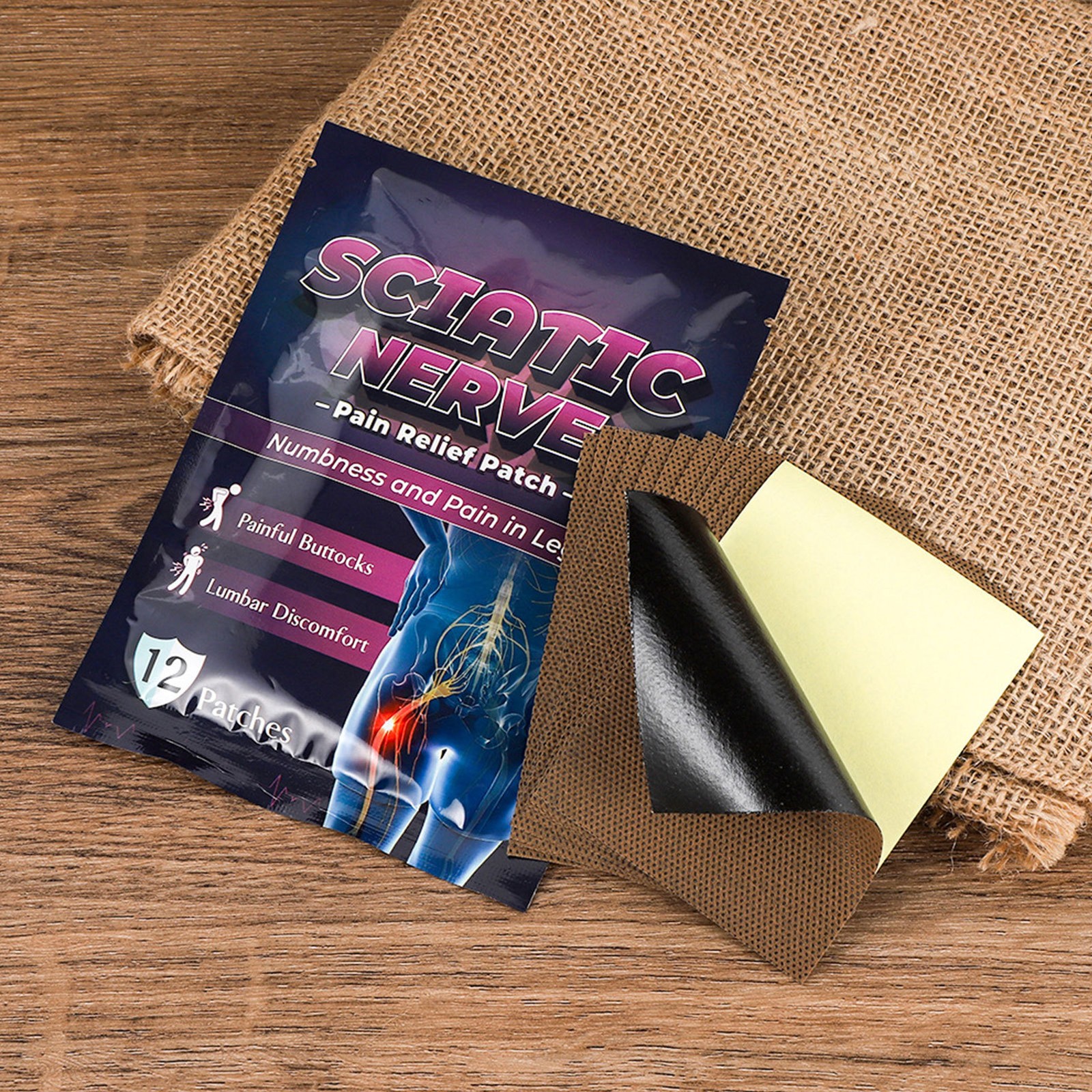 12Pcs Sciatica Pain Relief Patches Nerve Bone Hip Ache Muscle Joint