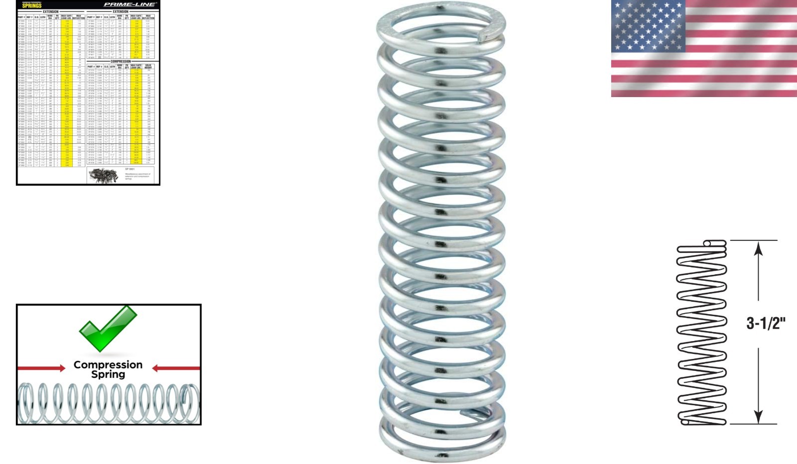 Compression Springs – Durable Nickel-Plated Steel, 2 Pack at 1 In. Size