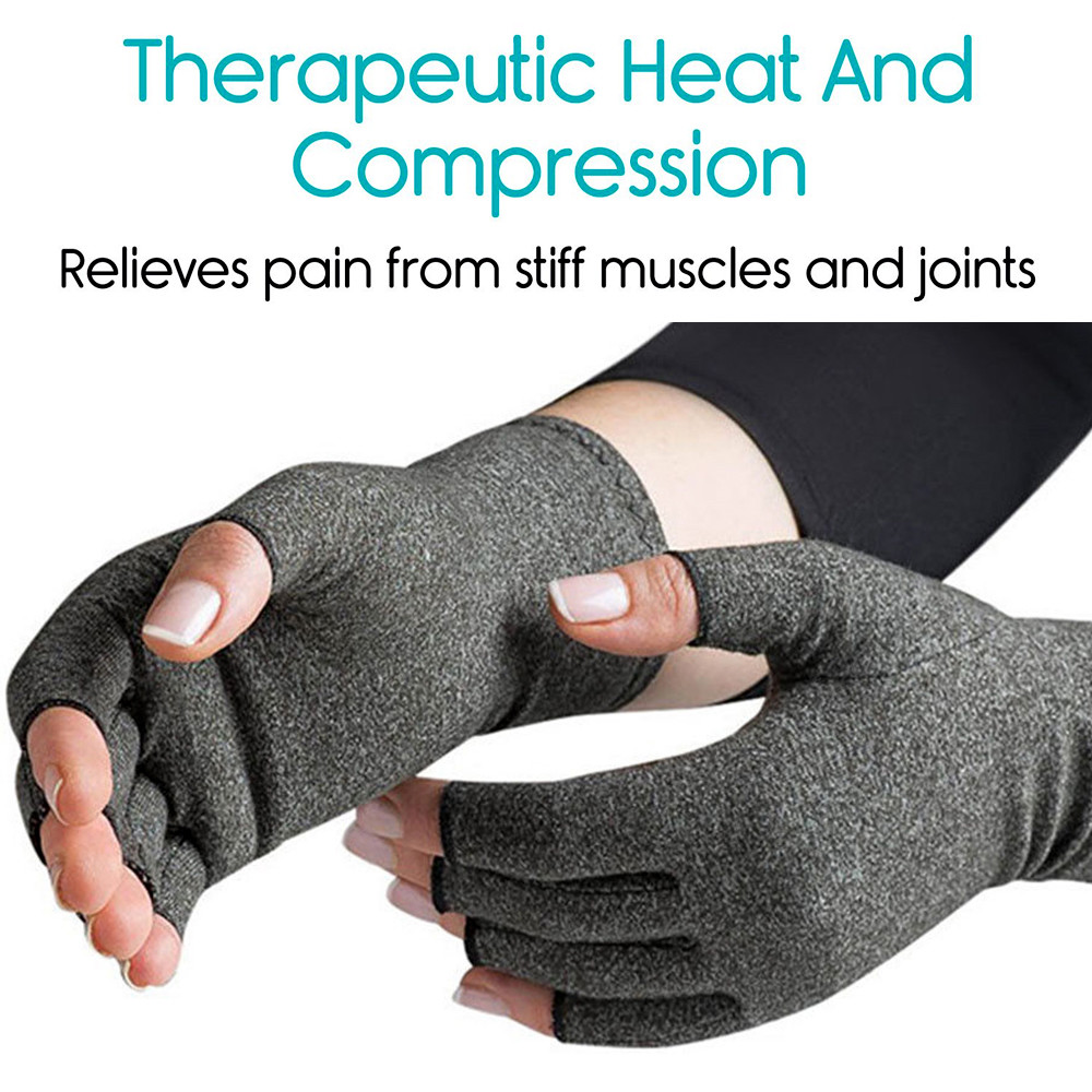Arthritis Gloves Compression Pain Relief Hand Wrist Support Brace Half Finger