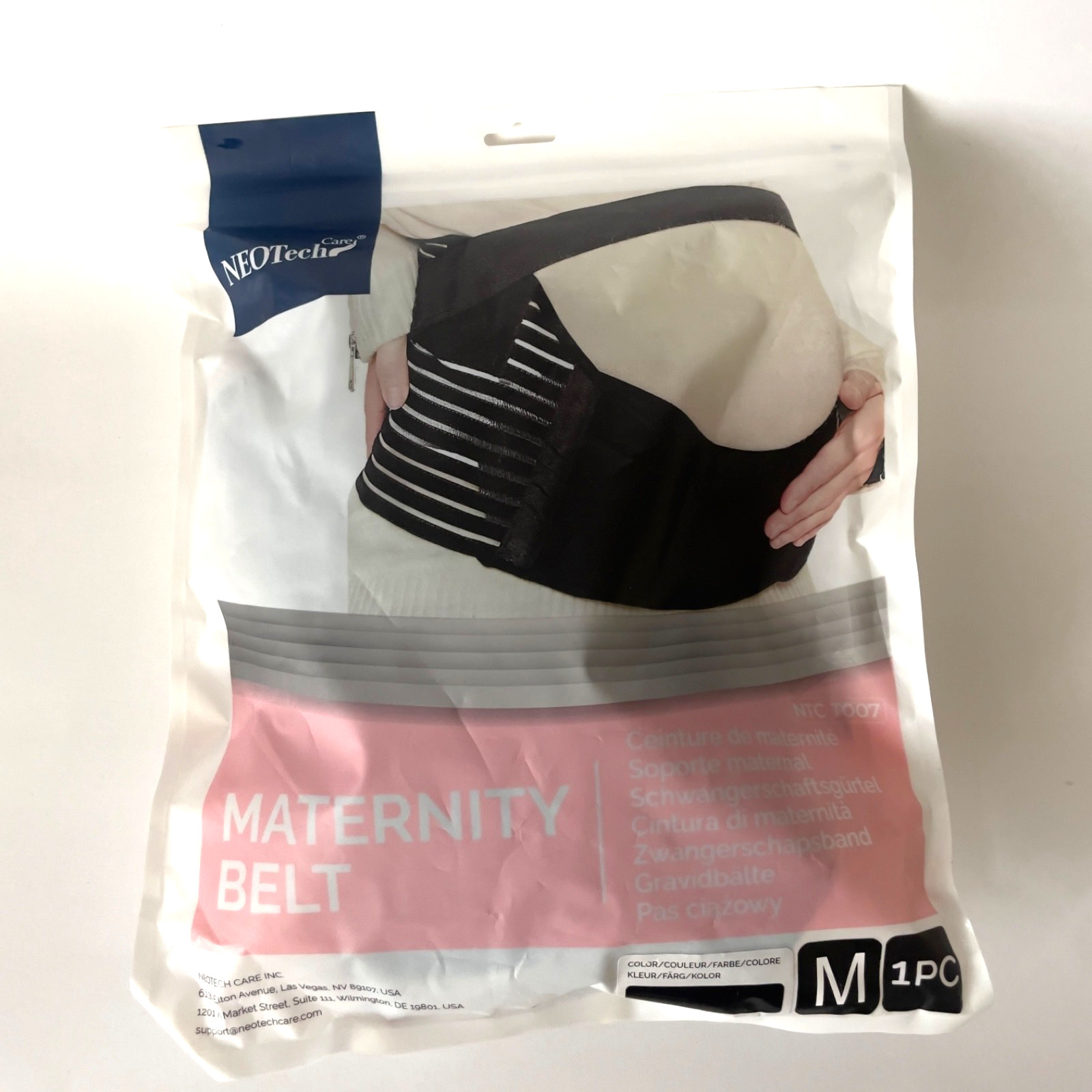NeoTech Care Pregnancy Support Maternity Belt, Belly Brace (Size M, black Color)