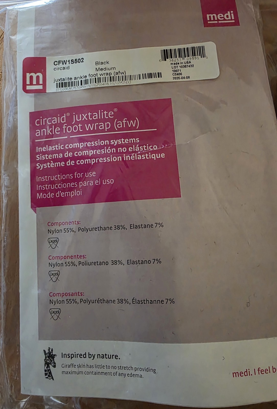 Lot Of 4 Medi Circaid Customizable Interlocking Ankle-Foot Wrap CFW1S502 ~ New