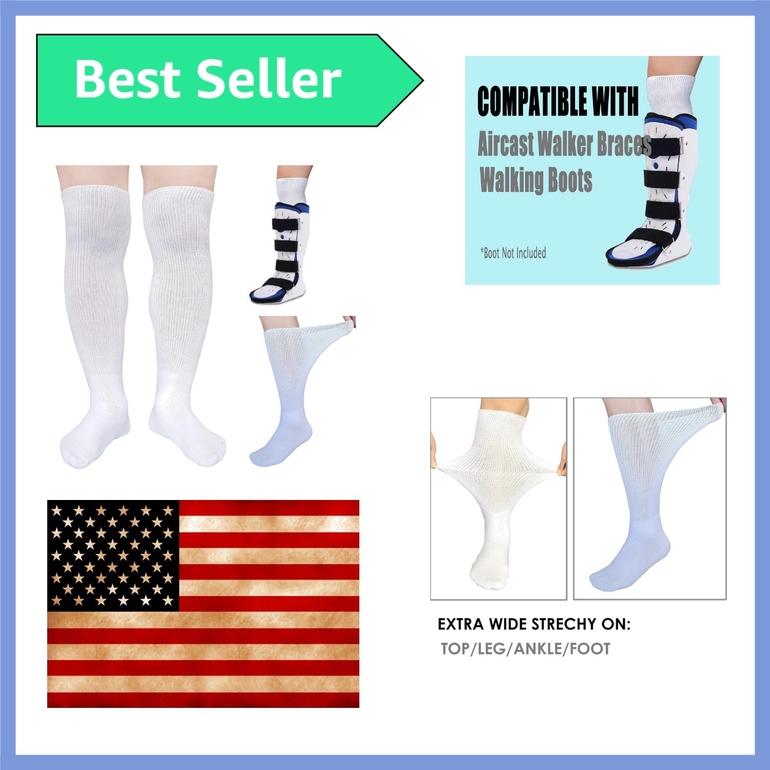 Replacement Sock for Air cast Walking Boot Walker Brace for Men Women
