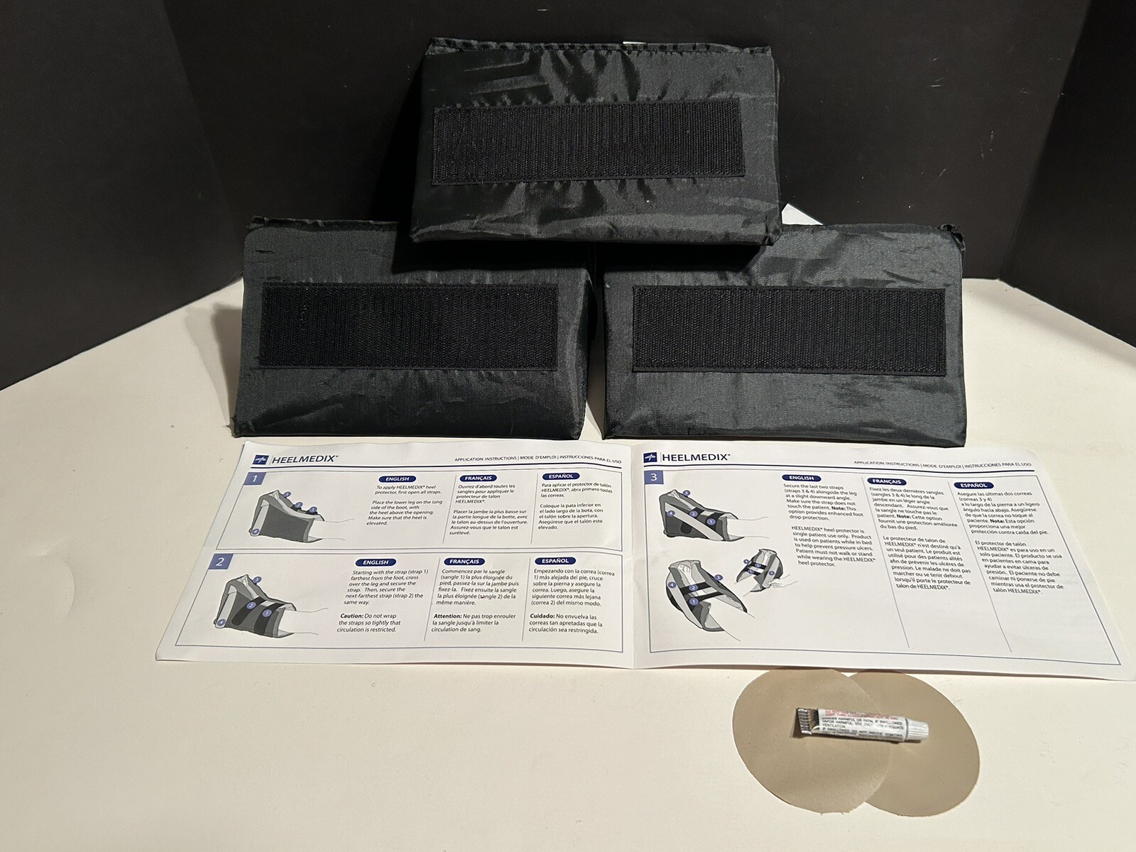 2 HEELMEDIX Heel Protectors size standard, 3 stabilizers & 3 mesh bags